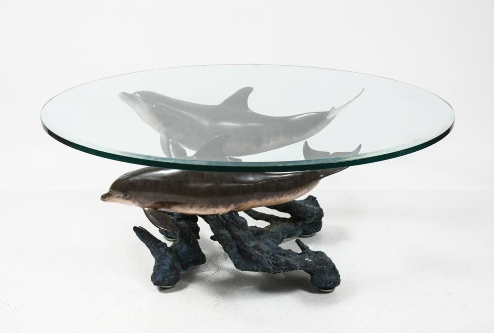 Robert Wyland comparable auction result: reef visit table bronze by robert wyland