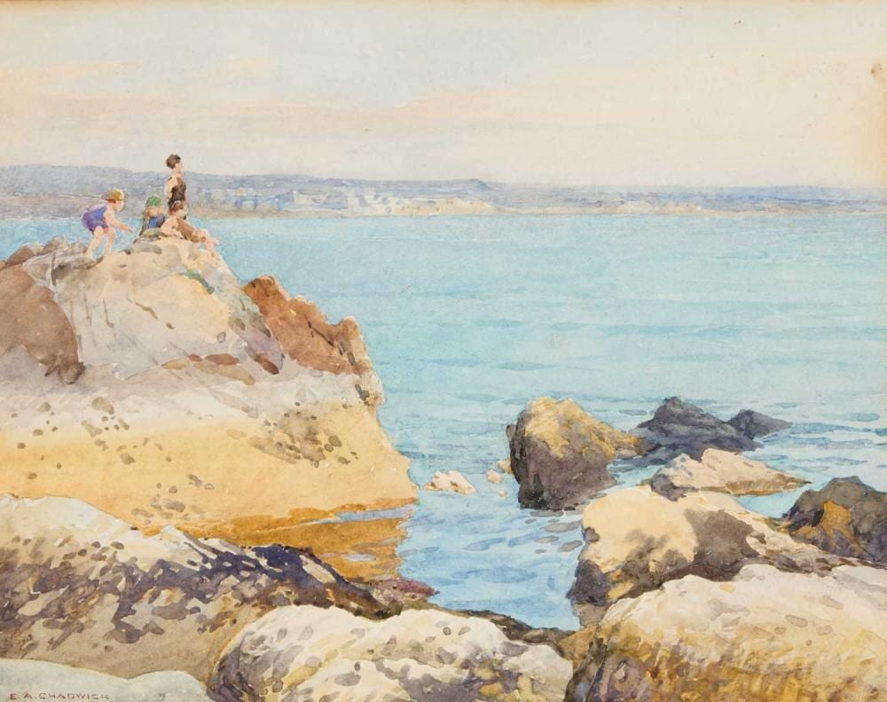 Ernest Albert Chadwick comparable auction result: ernest albert chadwick 1876 1955 children on the coast