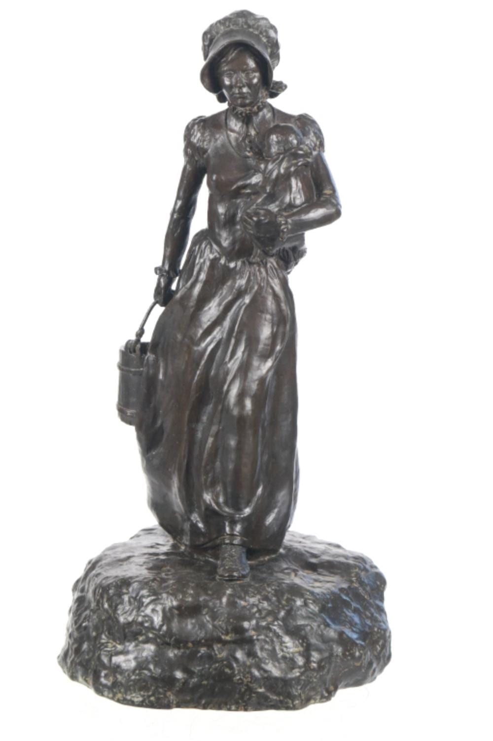 Juan Dell comparable auction result: juan dell 1933 2019 pioneer mother child bronze