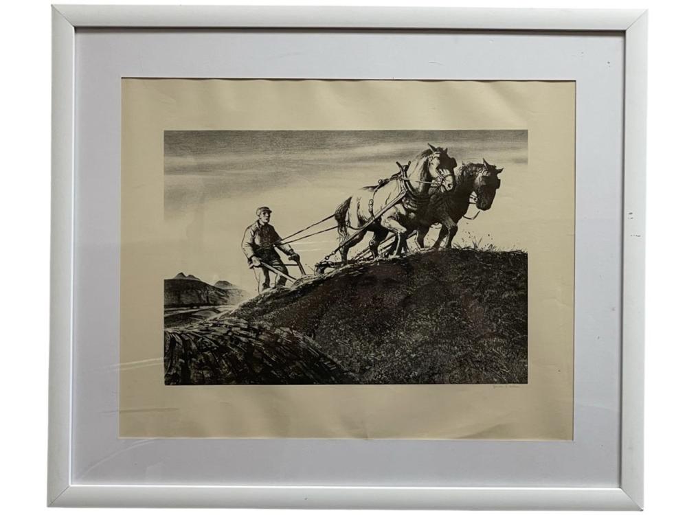 James E. Allen comparable auction result: james e allen the plowman lithograph