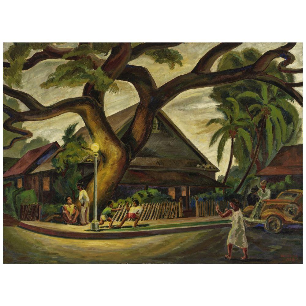 Bengt Lindström comparable auction result: ben robert benjamin norris 1910 2006 honolulu street scene 34 x 46 in painted in 1938