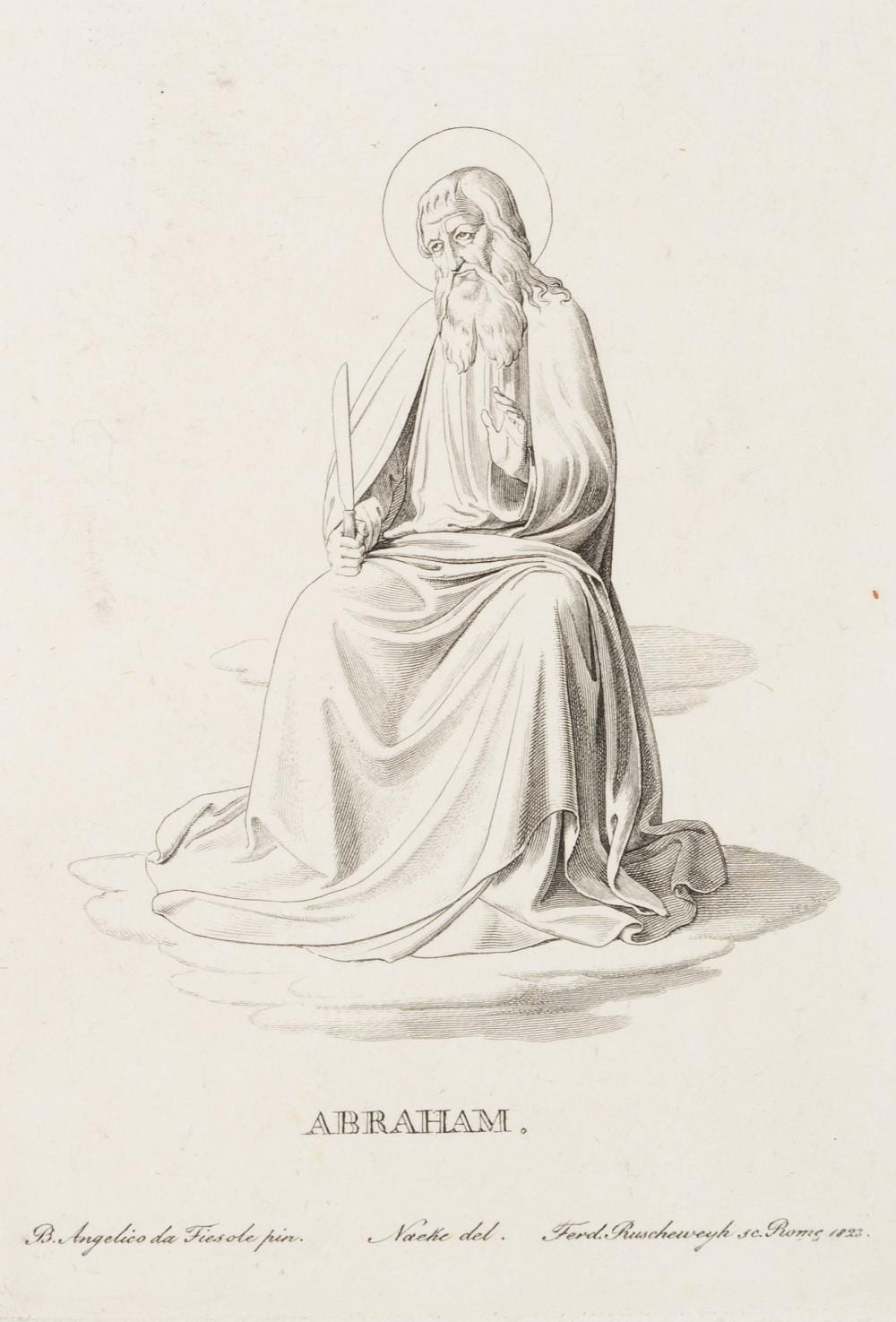 Ferdinand Ruscheweyh comparable auction result: f ruscheweyh 1785 after angelico 1395 depiction of saint abraham 1823 etching