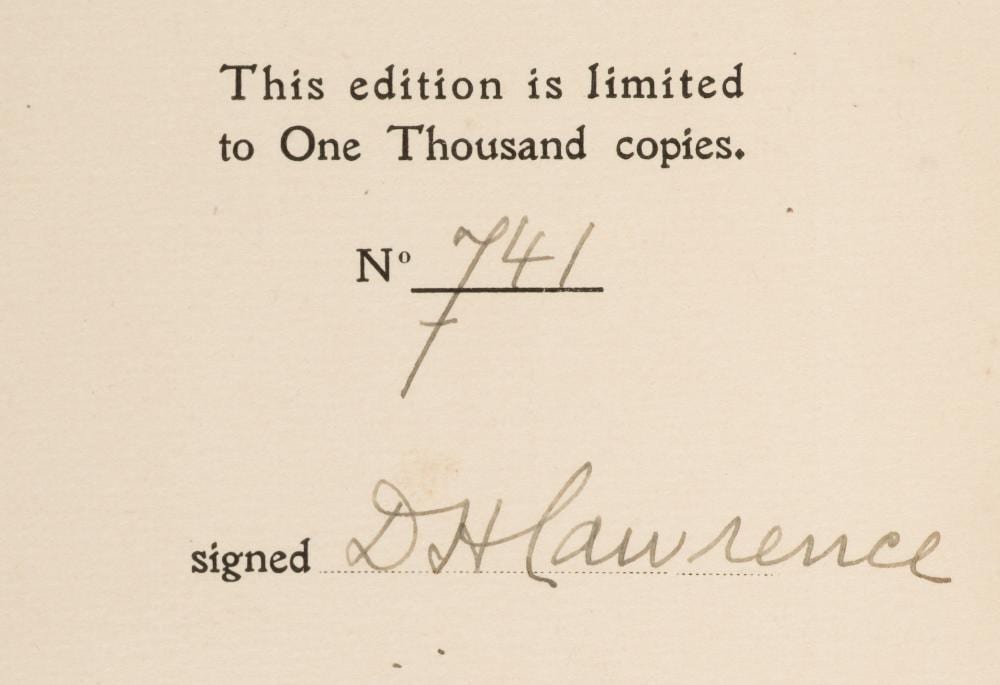Lawrence Lebduska comparable auction result: lawrence david herbert lady chatterley s lover 1st edition signed by author 1928