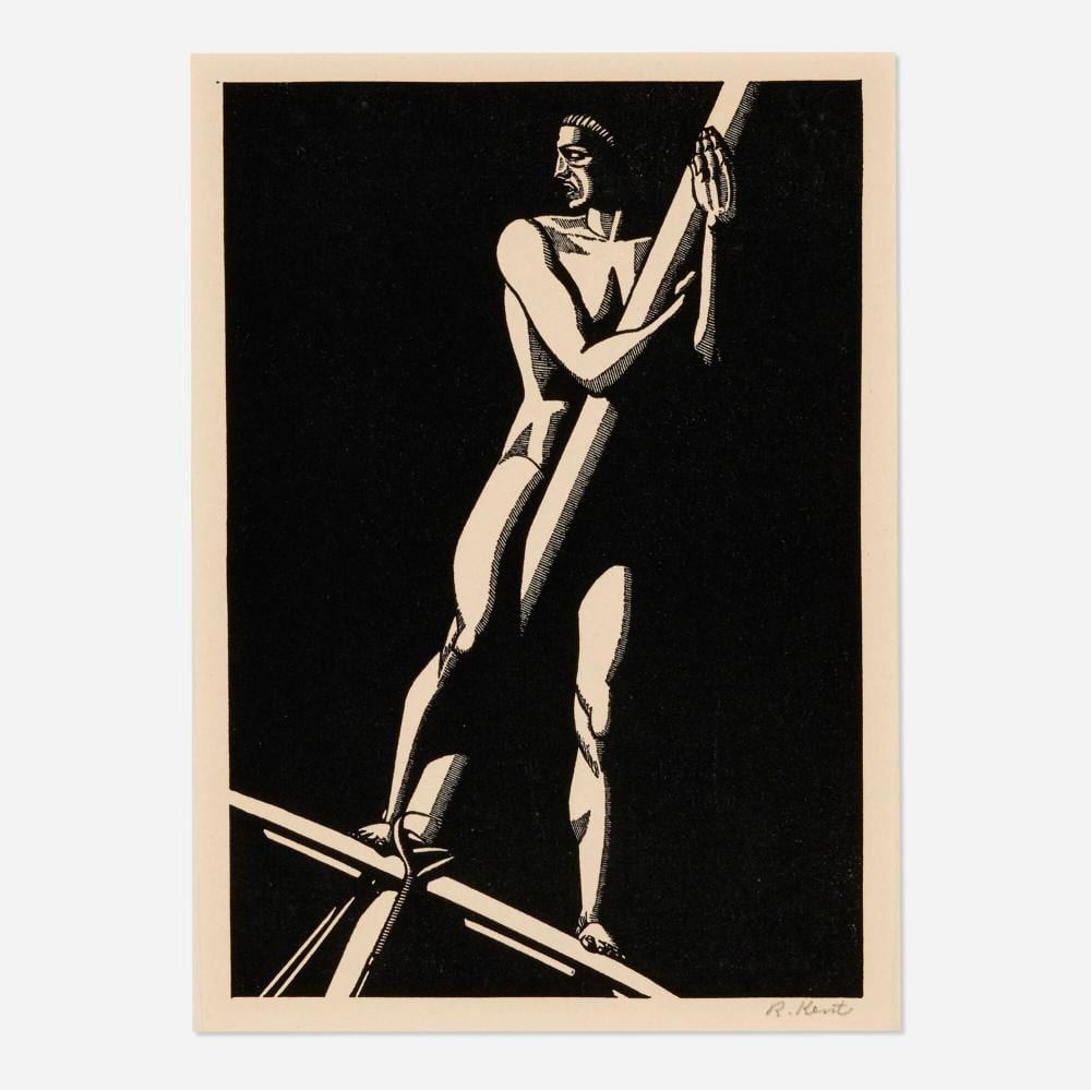 Rockwell Kent comparable auction result: rockwell kent the lookout