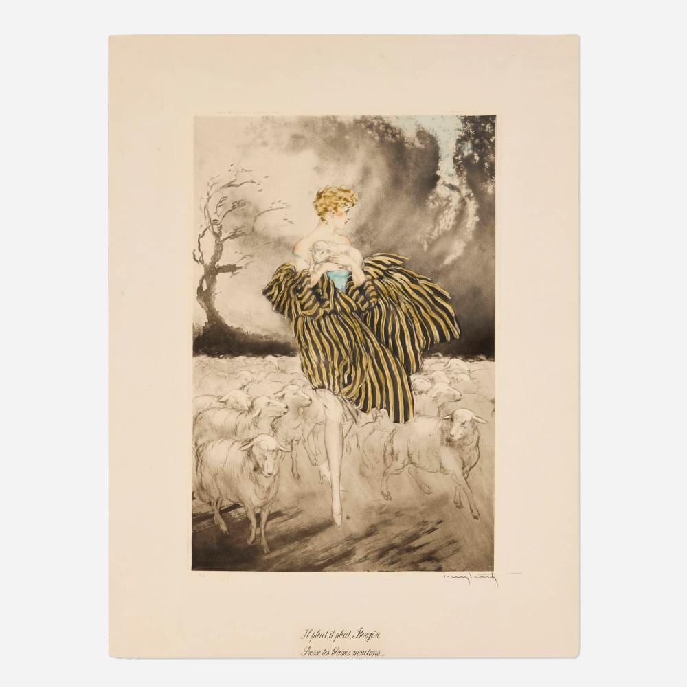 Louis Icart comparable auction result: louis icart little bo peep