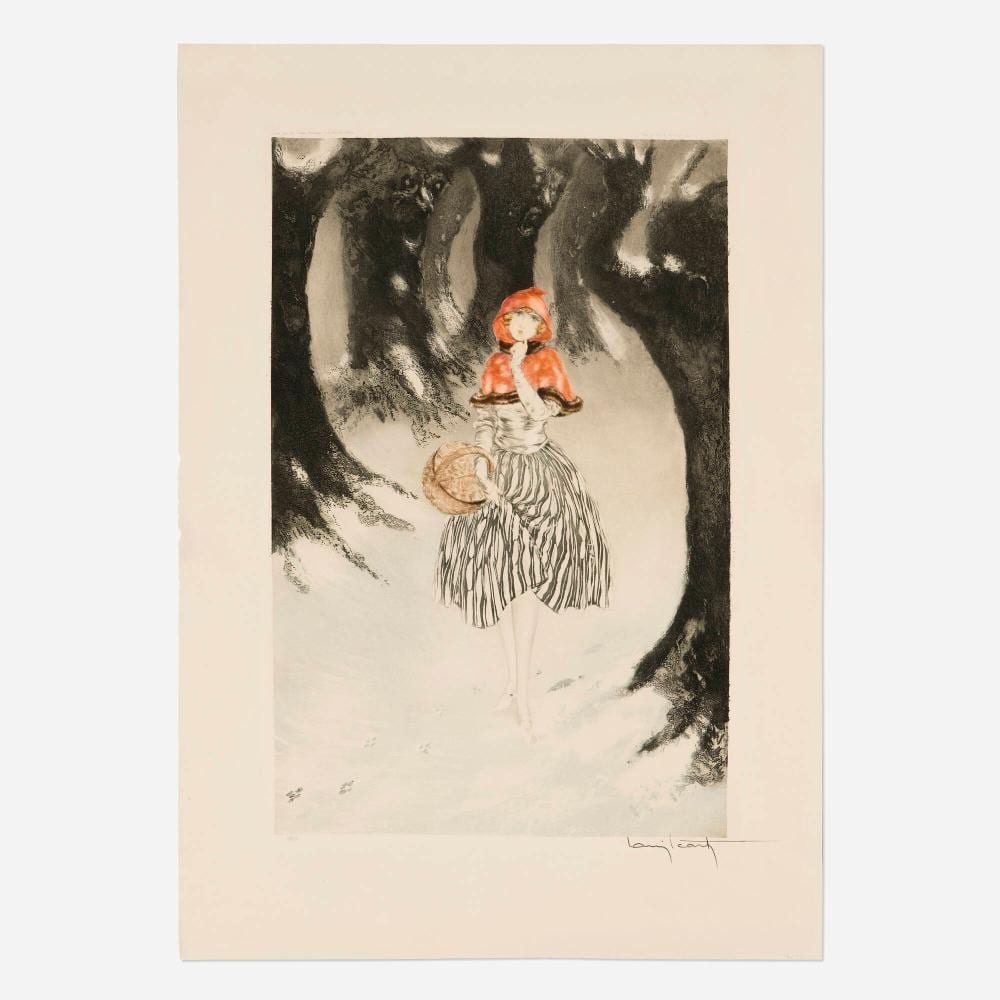 Louis Icart comparable auction result: louis icart red riding hood