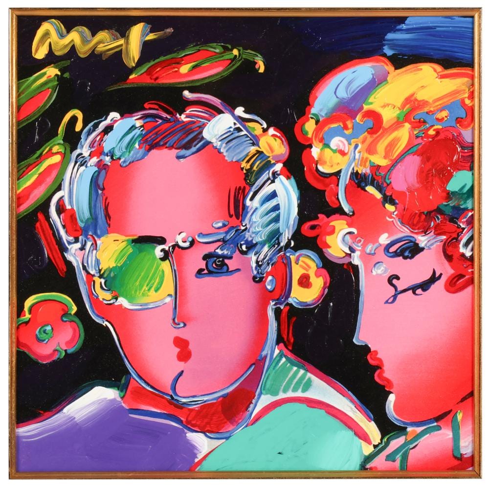 Peter Max comparable auction result: peter max b 1937 zero in love mixed media signed