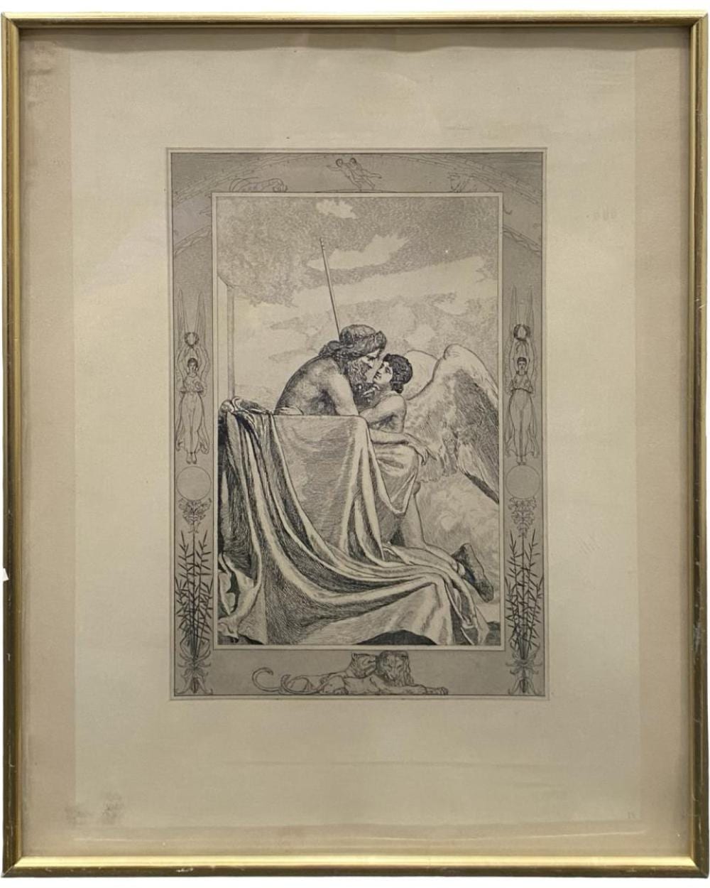 Max Klinger comparable auction result: original amor bei jupiter etching by max klinger
