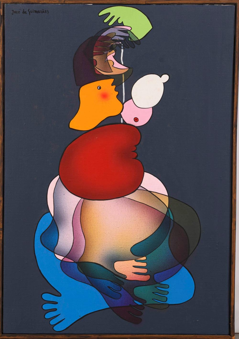 José de Guimarães comparable auction result: jos de guimar es mulher subindo acr lico sobre tela dim aprox 55 x 38 cm