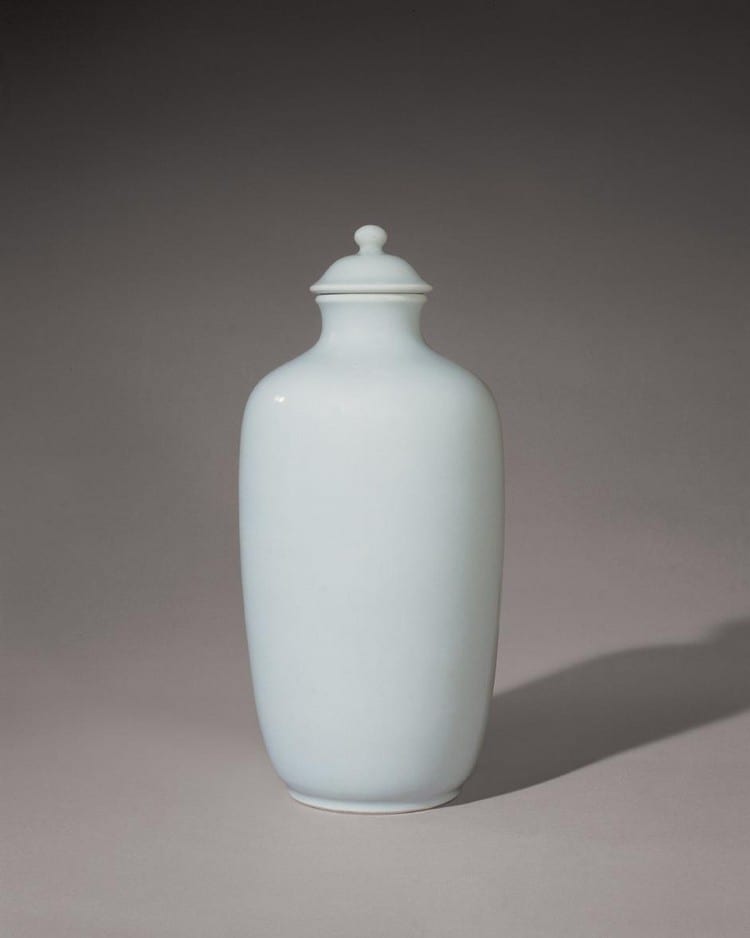 A Fine And Very Rare Celadon-Glazed VASE AND COVER MARK AND PERIOD OF YONGZHENG comparable sale