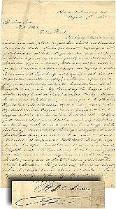 [ American Judaica ] He is overly concerned by the use and misuse of proper (or improper) titles by Jewish ministers and rabbis. Lengthy 4 page sold by Historical Collectible Auctions, lot 323 — auction record photograph
