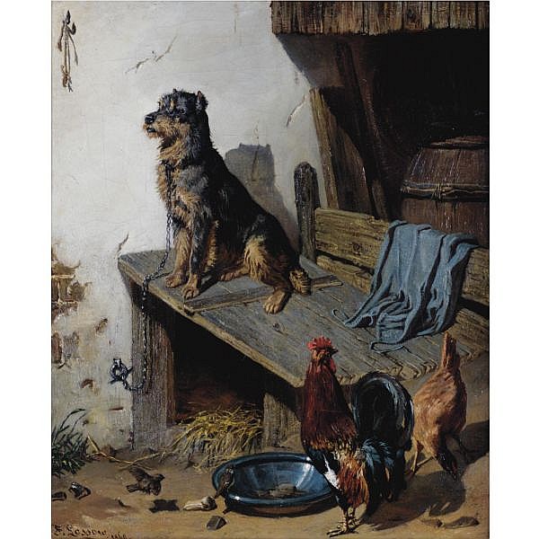 Friedrich Lossow comparable auction result: friedrich lossow german 1837 1872 king of the castle oil on canvas