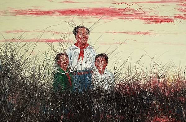 Zeng Fanzhi , B.1964 Chairman Mao With Us oil on canvas comparable sale