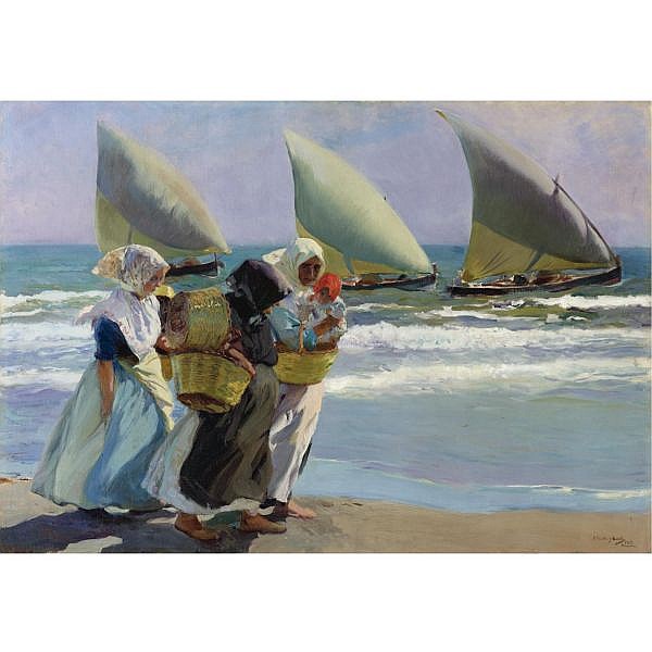 Joaquín Sorolla y Bastida , 1863-1923 Las Tres Velas (The Three Sails) Oil on canvas comparable sale