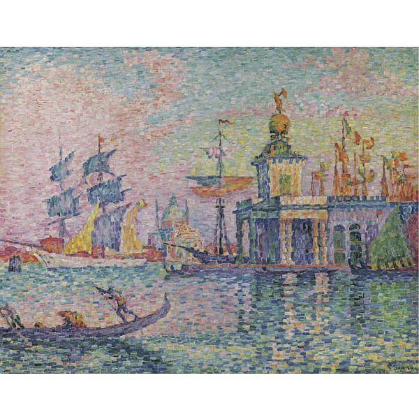 Paul Signac , 1863-1935 Venise, la douane de mer Oil on canvas comparable sale