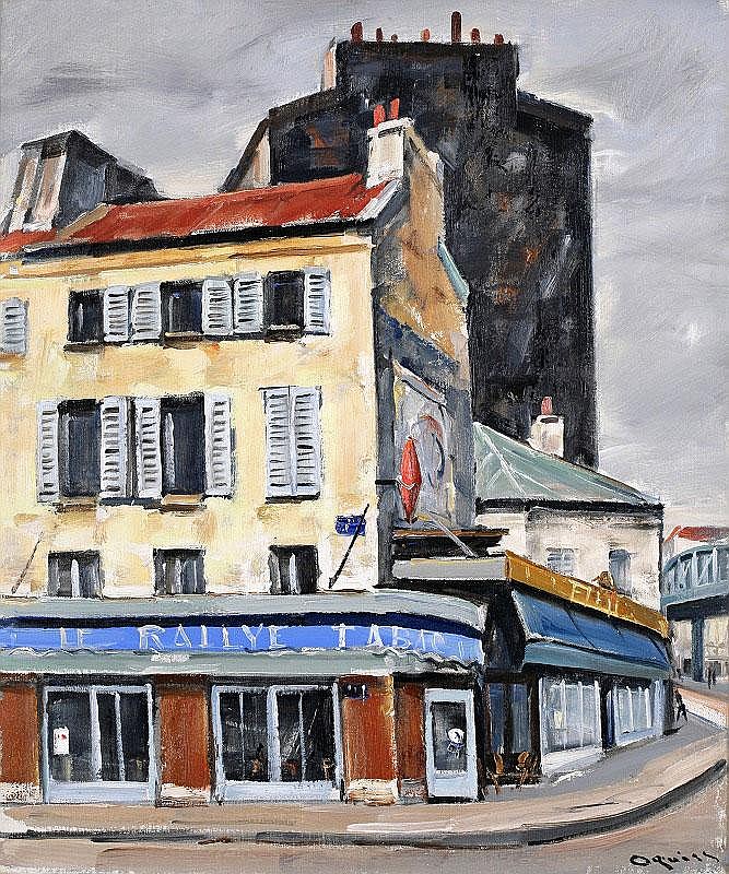 Takanori Oguiss, Le Rallye oil on canvas, painted comparable sale