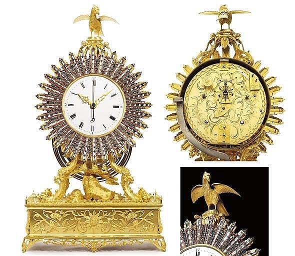 An Imperial Chinese Ormolu And Paste-Set QUARTER-STRIKING 'SUNBURST' CLOCK comparable sale