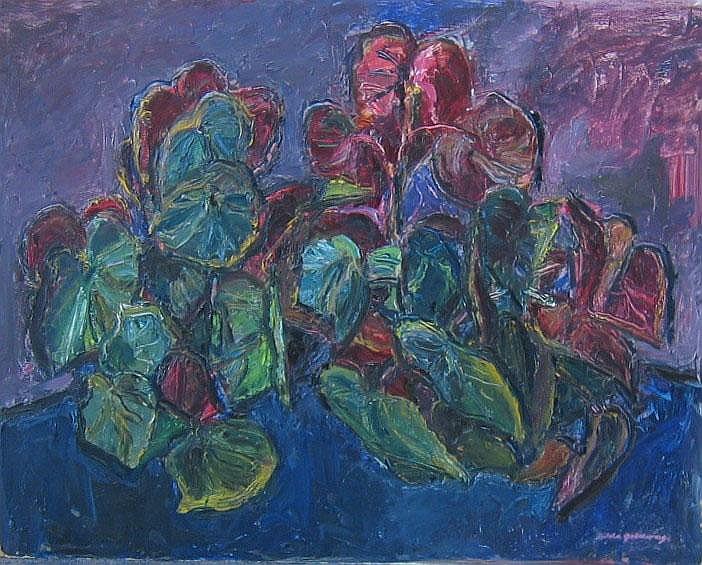 Hilda Goldwag comparable auction result: hilda goldwag plant oil on board signed 60cm