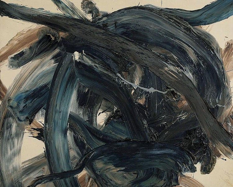 Kazuo Shiraga, Vaisravana oil on canvas, painted comparable sale