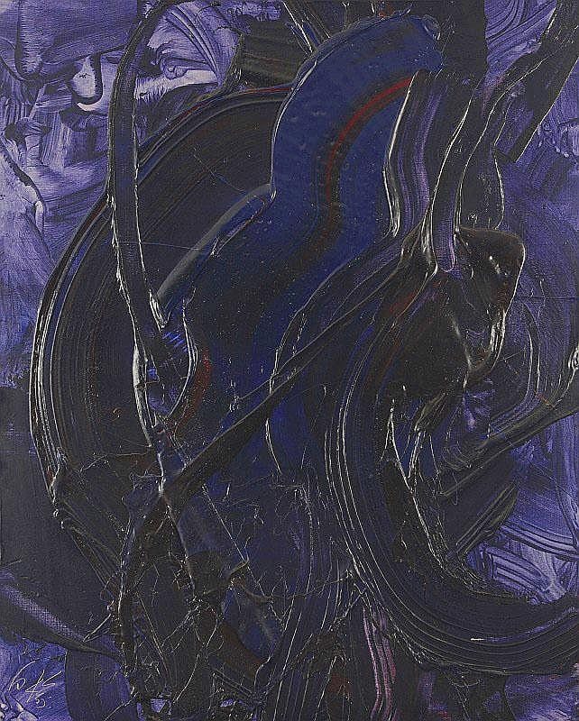 Kazuo Shiraga, Tomomori jusui (Blue Fudo Flame) comparable sale