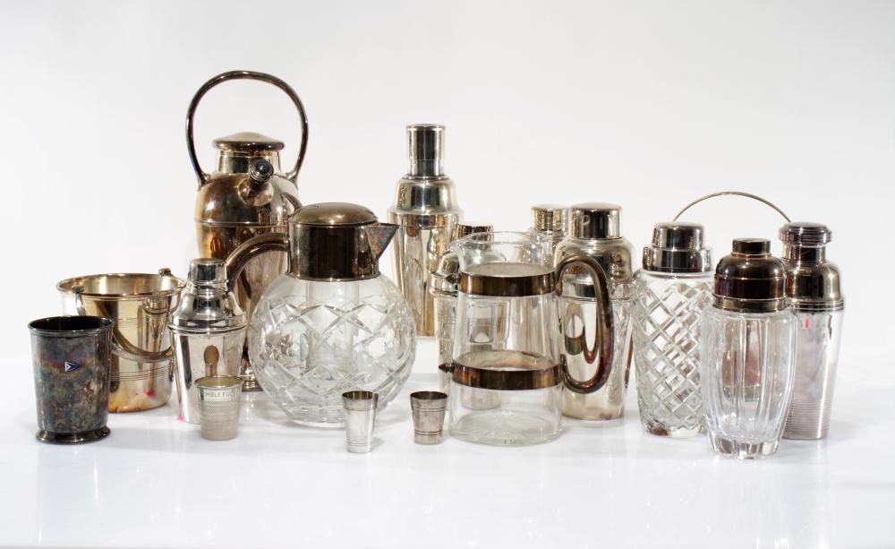 VINTAGE ENGLISH SILVERPLATE BARWARE COLLECTION sold by Litchfield Auctions, lot 328 — auction record photograph