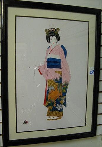 HISASHI OTSUKA MIXED MEDIA PRINT. (Japan, born sold by O'Gallerie, lot 632 — auction record photograph