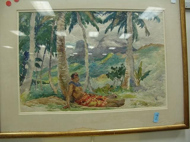 Charles Nicolas Sarka signed watercolor sold by Nadeau's Auction Gallery, lot 158 — auction record photograph