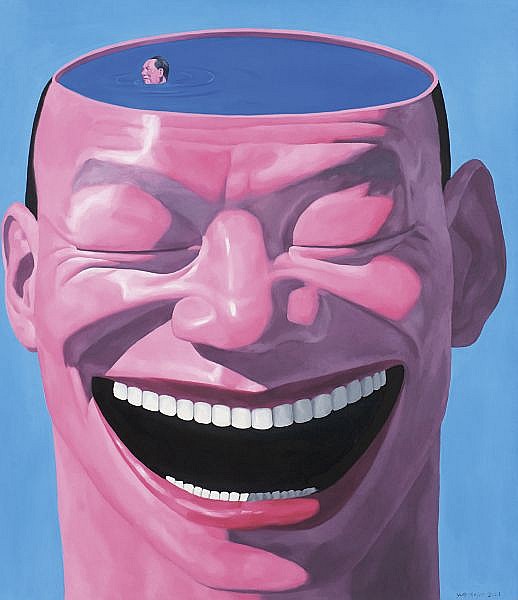 Yue Minjun b. 1962 , Sea of the Brain oil on canvas comparable sale