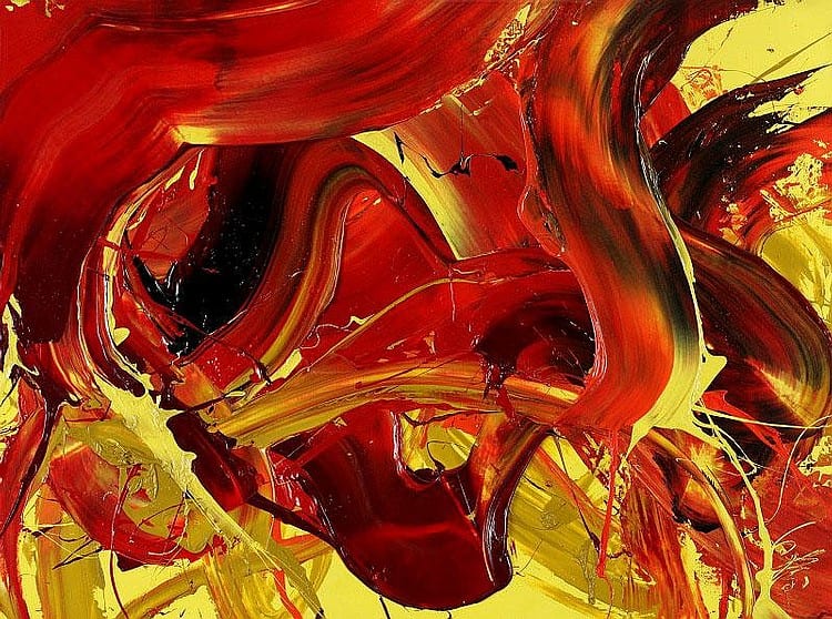 Kazuo Shiraga, Dattan no Hi (Fire Ritual): oil on comparable sale