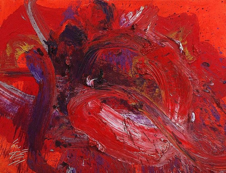 Kazuo Shiraga, Kaibun: oil on canvas, signed comparable sale