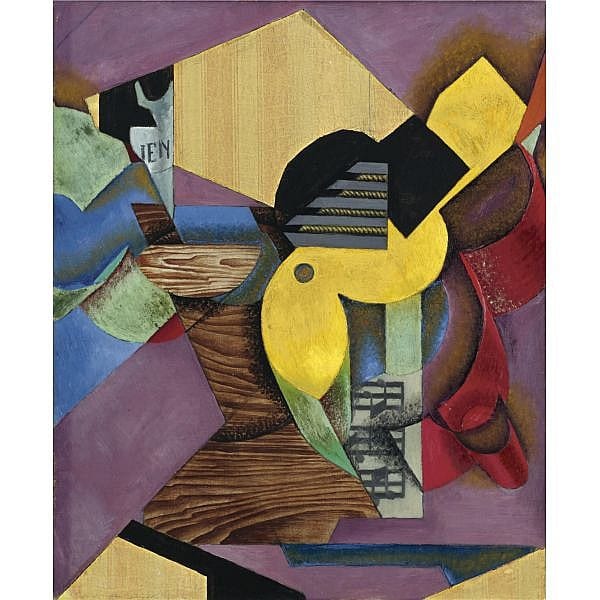 Juan Gris , 1887-1927 Guitare Oil and papier collé on canvas comparable sale