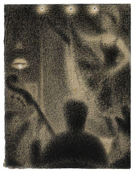 Georges Seurat , 1859-1891 AU DIVAN JAPONAIS crayon Conté et gouache sur papier comparable sale