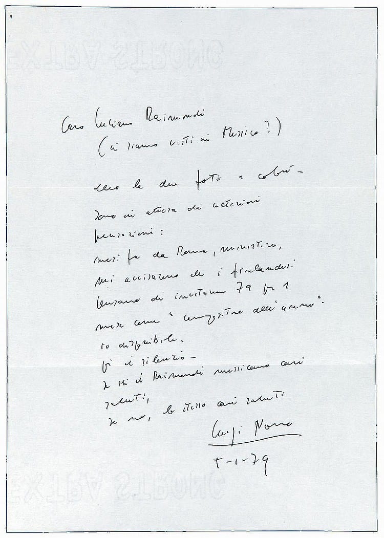 Luigi Nono comparable auction result: luigi nono 1924 1990 autograph one page