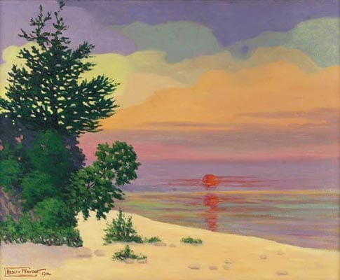 Hedley William Waycott comparable auction result: hedley william waycott american 1865 1938 lake michigan dunes c 1934 oil board 26 x 32