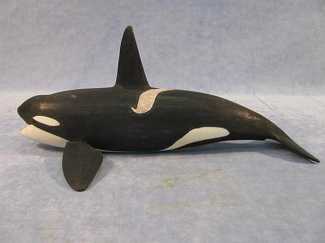 Larry Mayac comparable auction result: breath taking 12 white ivory killer whale by