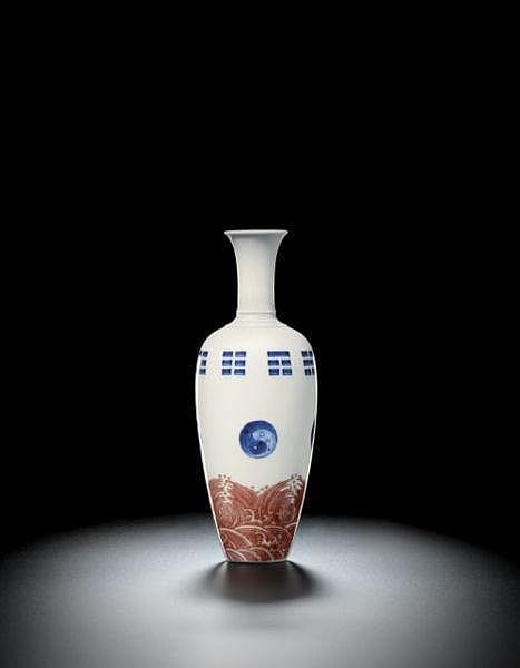 A Fine Copper-Red And Underglaze-Blue 'THREE-STRING' AMPHORA MARK AND PERIOD OF YONGZHENG comparable sale