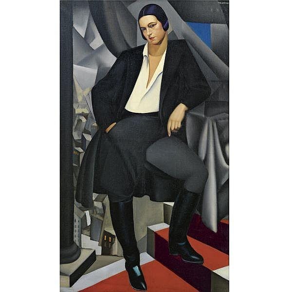 Tamara de Lempicka , 1898 - 1980 Portrait de la Duchesse de la Salle Oil on canvas comparable sale