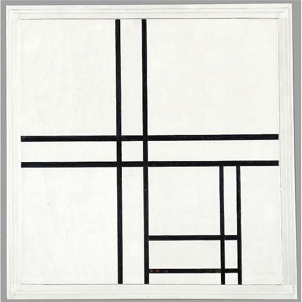 Piet Mondrian , 1872 - 1944 Composition in Black and White, with Double Lines Oil on canvas comparable sale