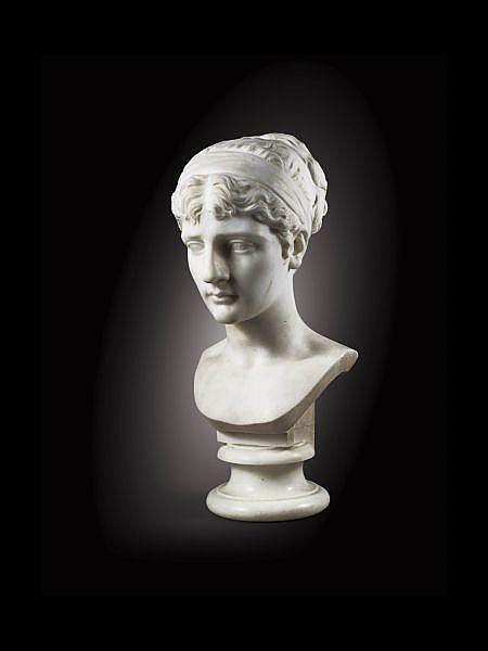 Prosper D'Epinay comparable auction result: prosper d epinay 1836 1914 buste de diane vers 1890 a fine marble bust of diana by prosper d epinay circa 1890 signed on a marble base en marbre blanc pi douche en marbre