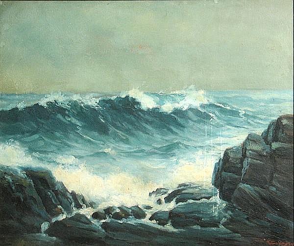 charles chapel judson american 1864 1946 coastal rocks with waves 1931 20 x 24in · Bonhams · 2009-05-17 Charles Chapel Judson comparable auction result: charles chapel judson american 1864 1946 coastal rocks with waves 1931 20 x 24in