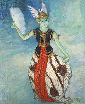 Wardoyo (b. Banyumas, C. Java, 1935) Tari Serimpi comparable sale