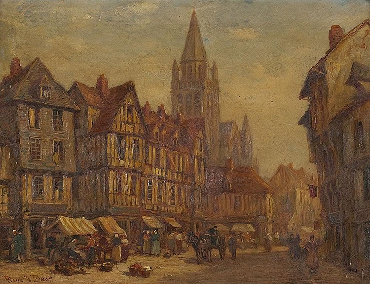 Pierre  Le Boeuff comparable auction result: marktplatz von vannes in der bretagne
