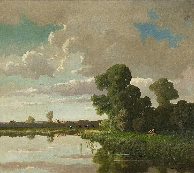 Josef Mühlbeck comparable auction result: fr hlingslandschaft am see