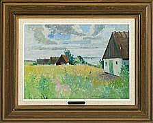Joern Mauquardt Glob comparable auction result: j rn glob summer landscape with smaller houses