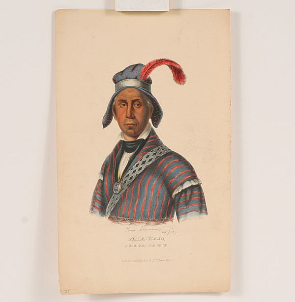 james otto lewis american 1799 1858 yaha hajo seminole war chief and mi a qu a miami chief hand colored lithographs · Ripley Auctions · 2009-05-31 James Otto Lewis comparable auction result: james otto lewis american 1799 1858 yaha hajo seminole war chief and mi a qu a miami chief hand colored lithographs
