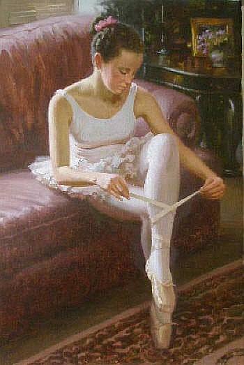 Yuri Lyamin comparable auction result: yuri lyamin ukranian new ballet shoes oil on