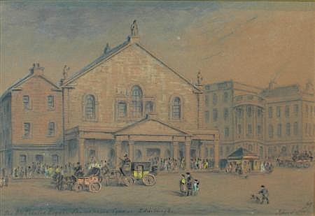 John Le Conte comparable auction result: john le conte scottish 1816 1877 the old theatre royal shakespeare square edinburgh 18cm x 26cm 7in x 10in