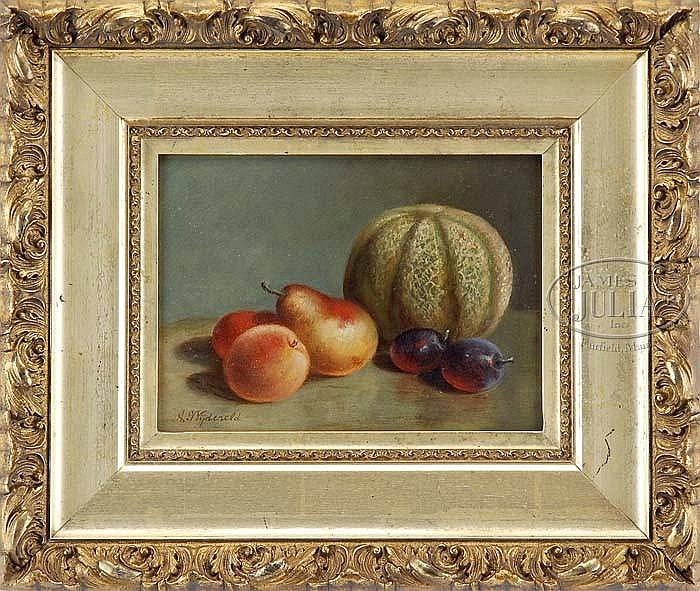 Arnoud Wydeveld comparable auction result: arnoud wydeveld american 1823 1888 pear peach plums and melon