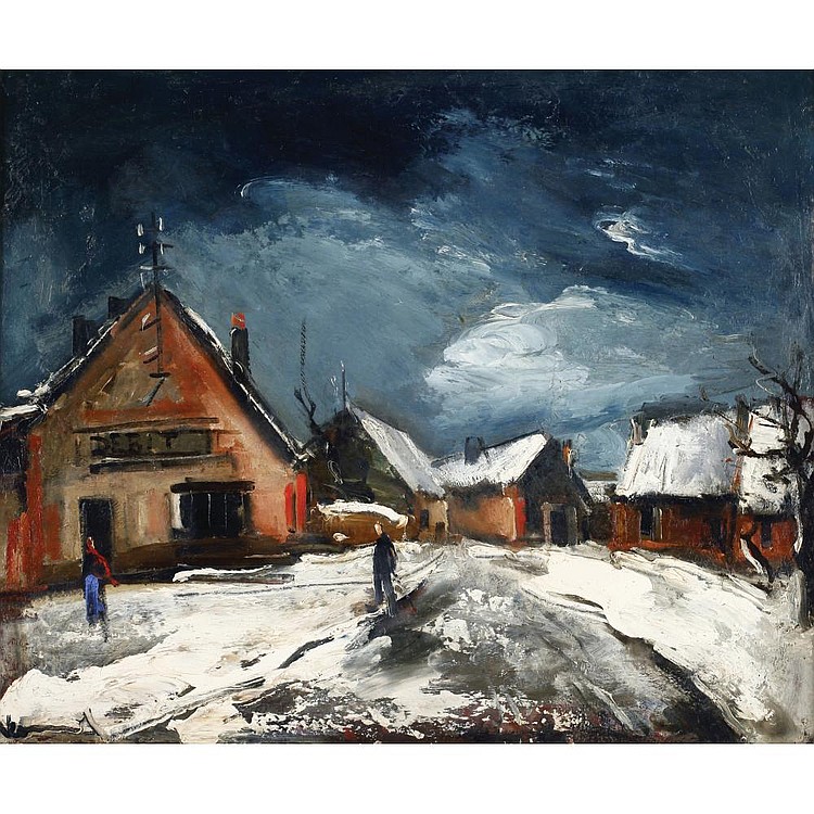 VLAMINCK Maurice de(1876-1958) VILLAGE OF SNOW comparable sale