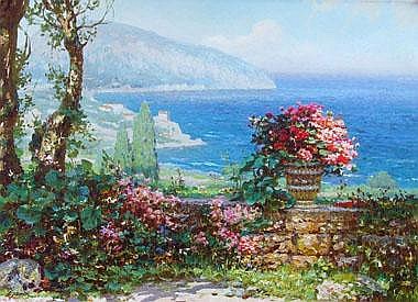 Yuri Lyamin comparable auction result: yuri lyamin ukrainian by the sea oil on